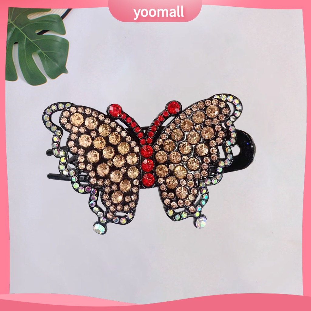 Kẹp Tóc Hình Bướm Đính Đá Nhiều Màu Chống Trượt Trọng Lượng Nhẹ