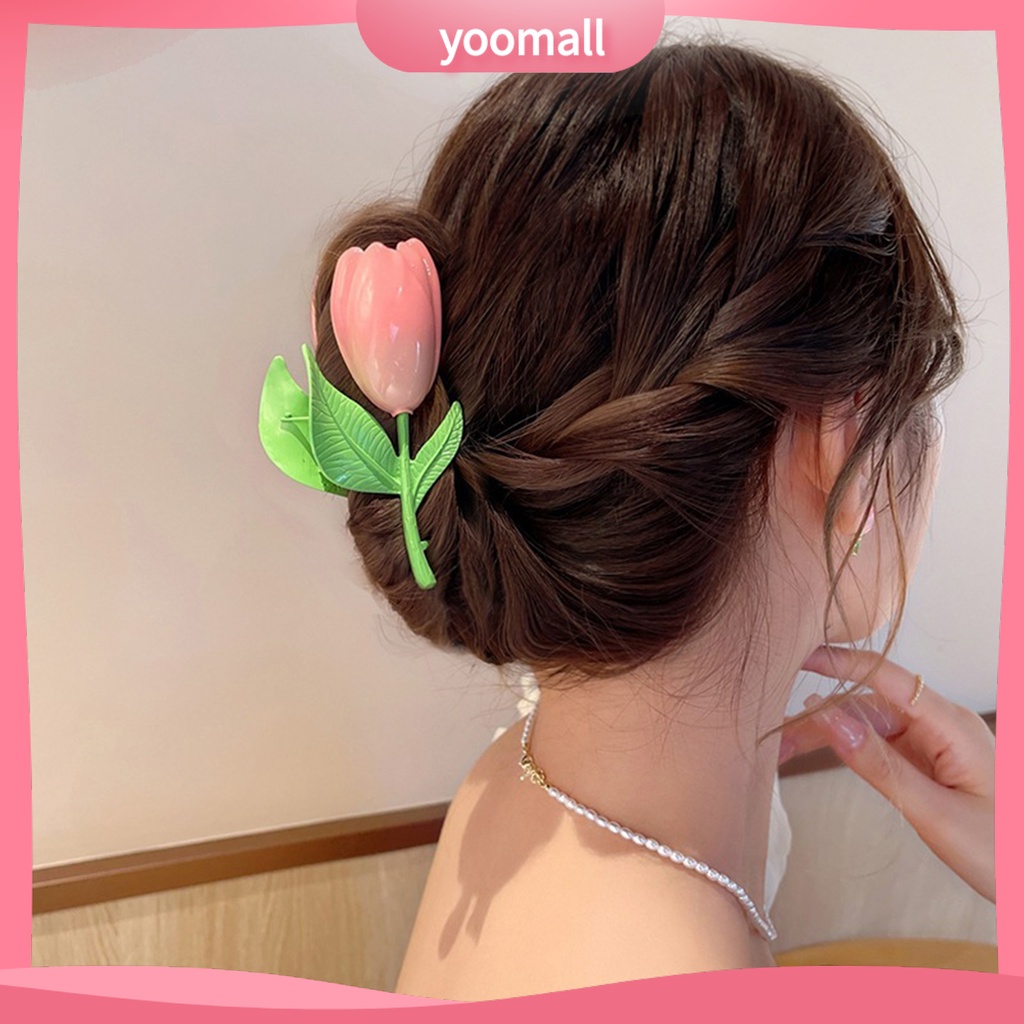 Kẹp Tóc Dài Hình Hoa Tulip Bằng Kim Loại Thanh Lịch Thời Trang Cho Nữ