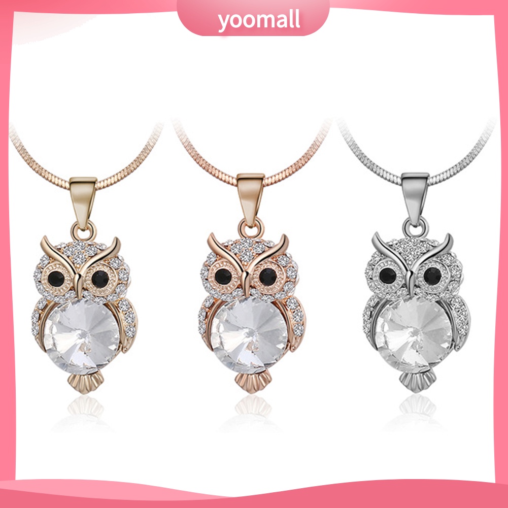 Vòng cổ Mặt Hình Cú Mèo Đính Đá Lấp Lánh Thời Trang Cho Nữ