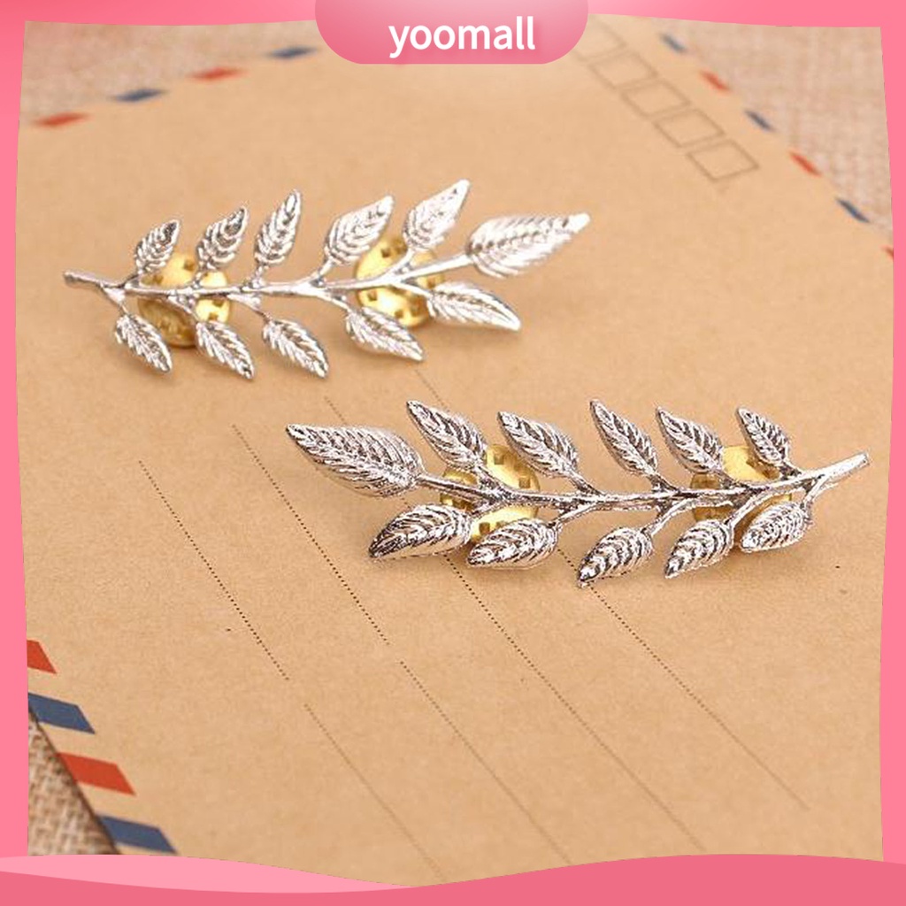 1 Cặp Ghim Cài Áo Hình Chiếc Lá Xinh Xắn