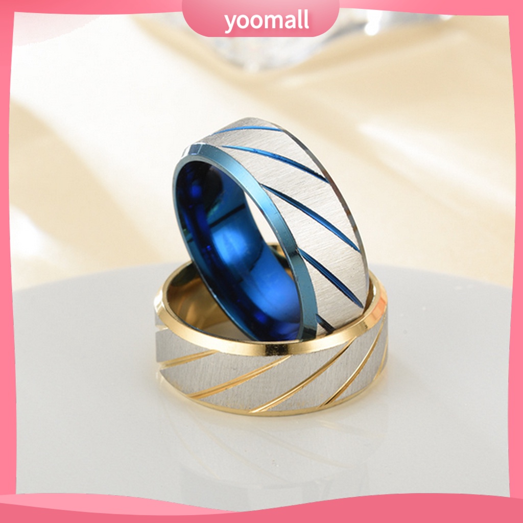 Nhẫn Cặp Bằng Thép Không Gỉ Họa Tiết Hình Học Dễ Phối Đồ