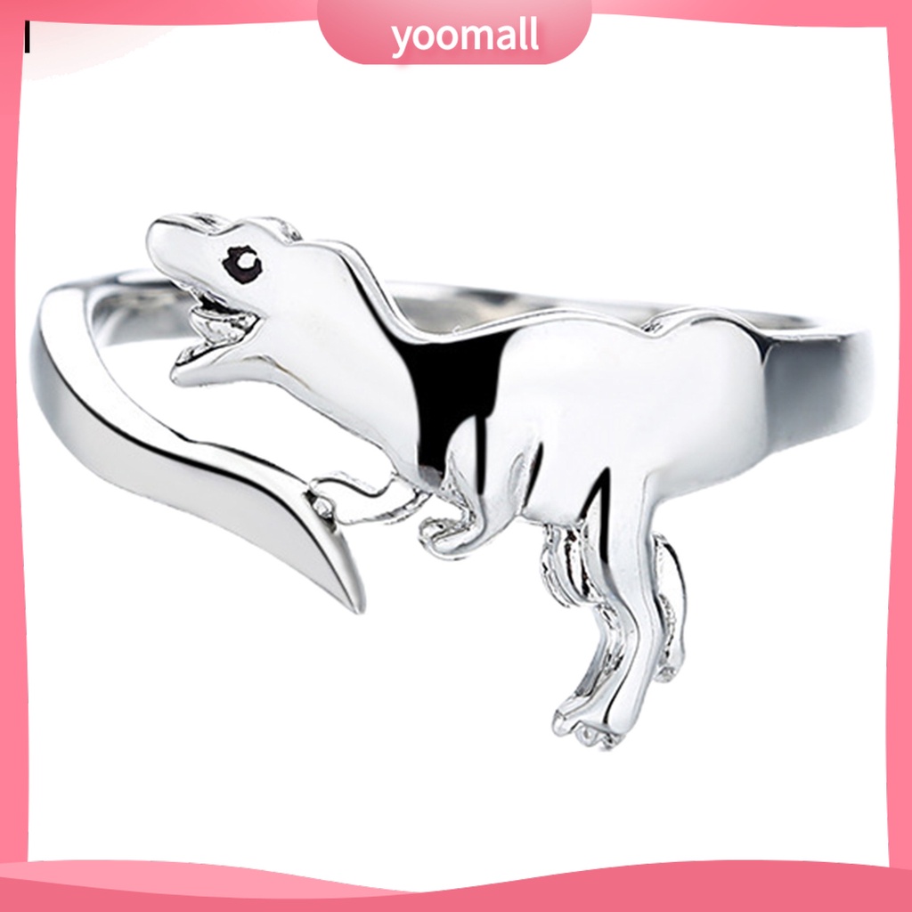 Nhẫn Hở Hình Khủng Long Bằng Kim Loại Thân Thiện Với Da Dễ Thương Có Thể Điều Chỉnh