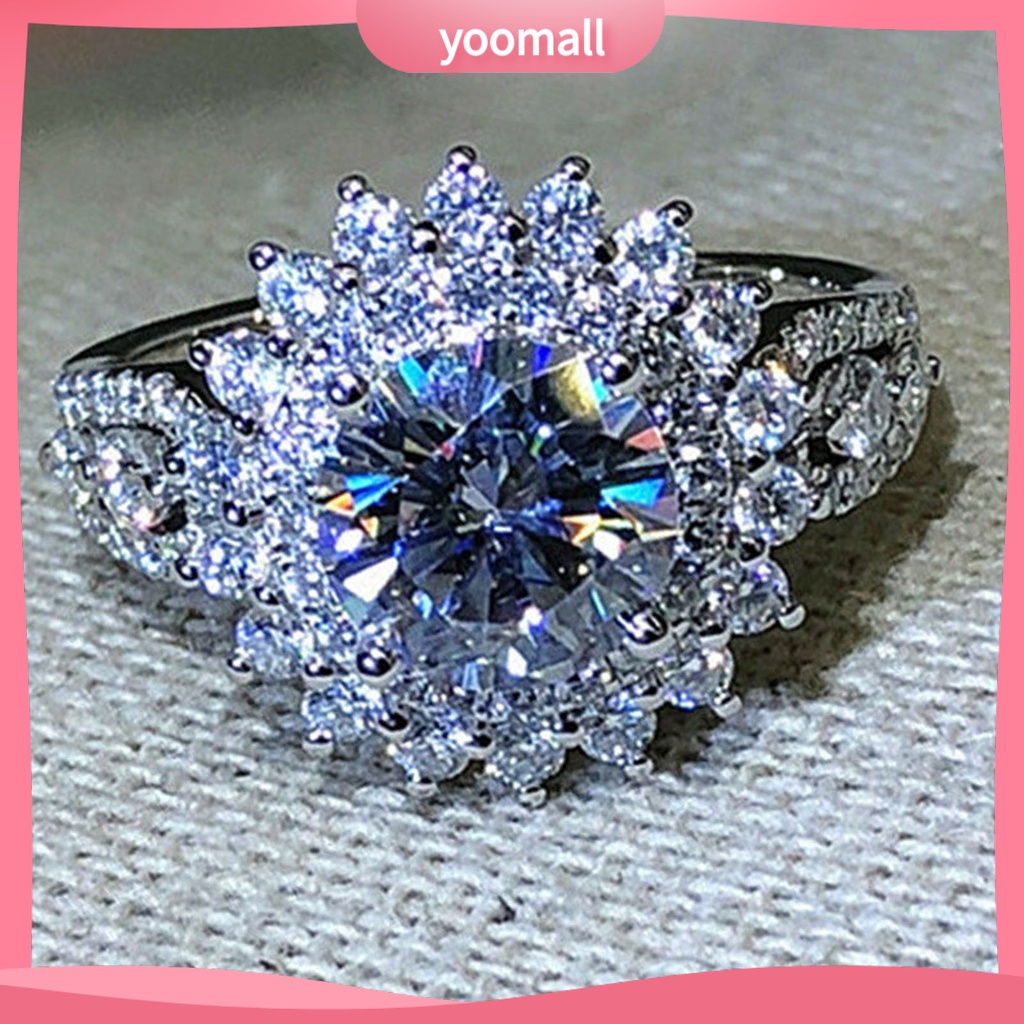 Nhẫn Hình Hoa Đính Đá Trọng Lượng Nhẹ Thời Trang Cho Nữ