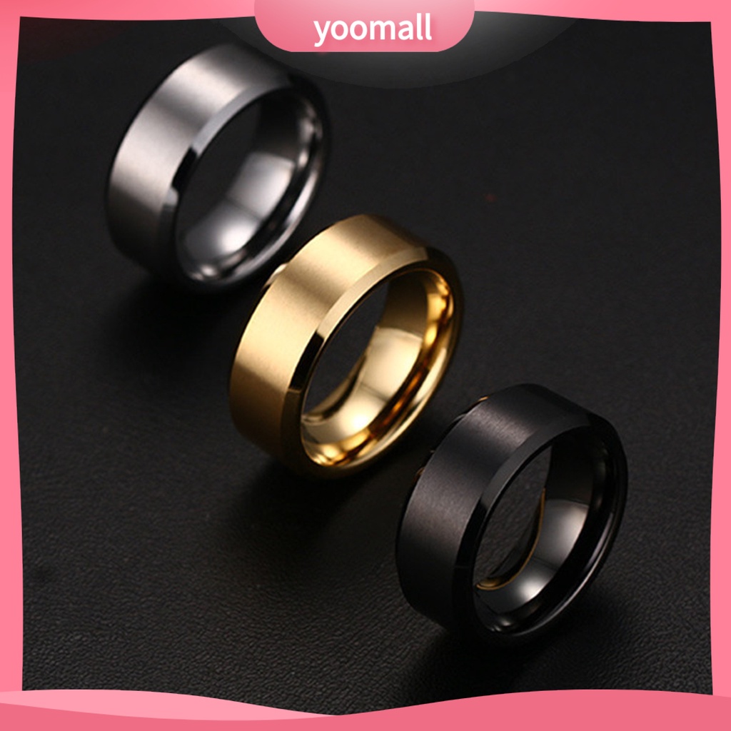 Nhẫn Màu Trơn 8mm Thoải Mái Dành Cho Nam Và Nữ