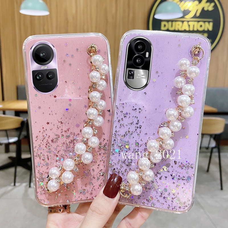 Ốp Điện Thoại Mềm Trang Trí Kim Tuyến Kèm Dây Đeo Cho OPPO Reno10 Pro + Plus 5G Reno 10 Reno10Pro + OPPO A78 NFC 4G 2023