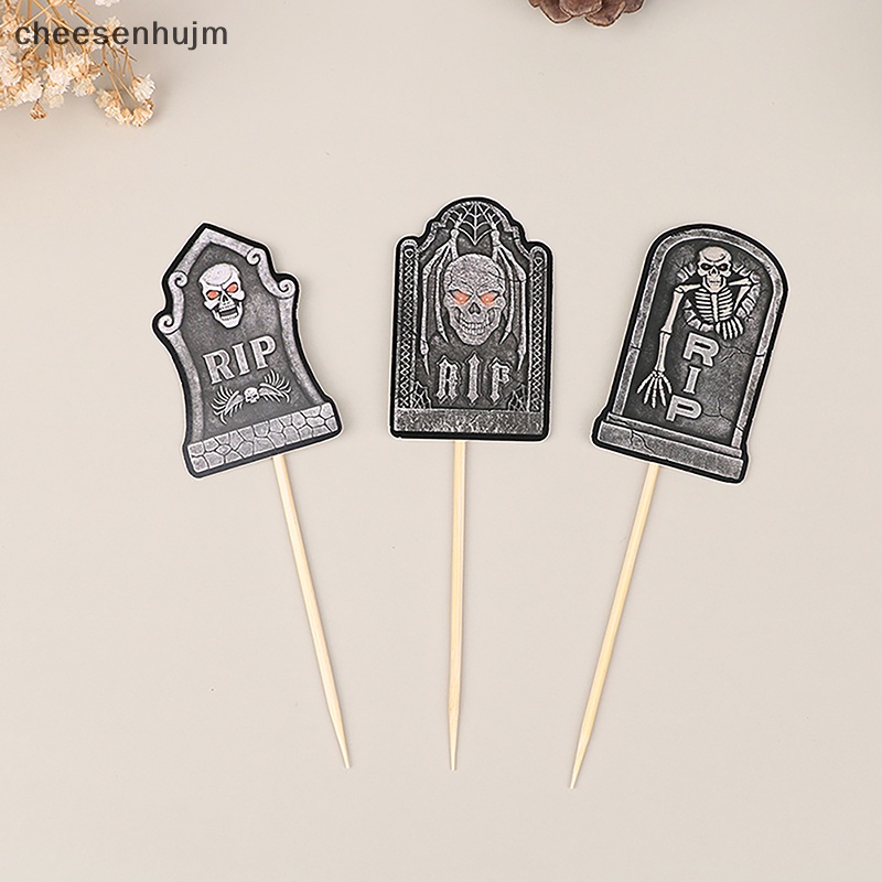 Set 8 Que Cắm Trang Trí Bánh Cupcake Chủ Đề Halloween