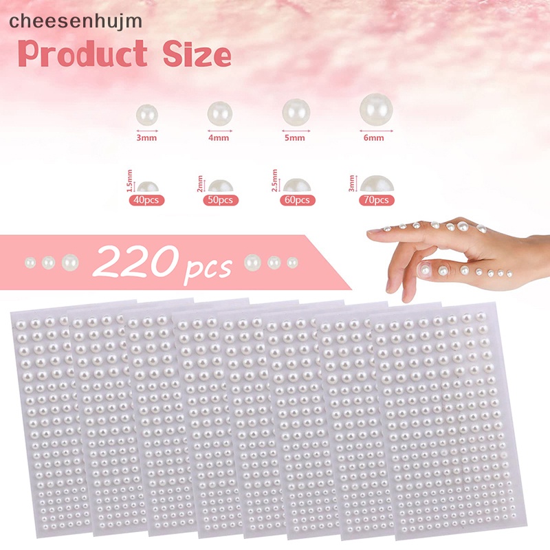 Miếng Dán Ngọc Trai Tự Dính Dùng Trang Trí Tóc Tiện Dụng