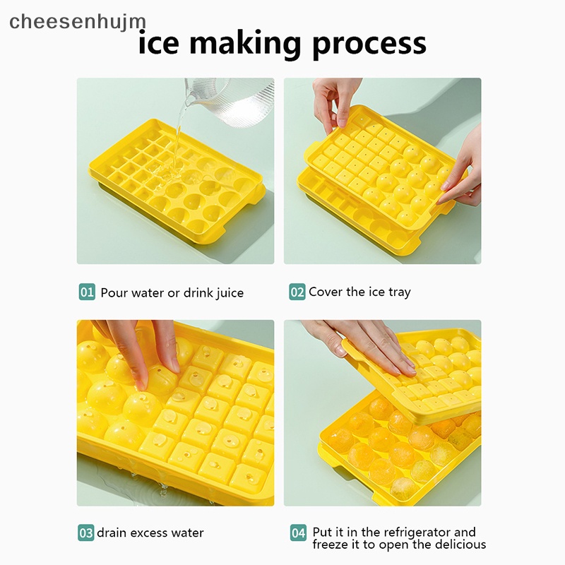 1 Khay Làm Đá Hình Tròn Có Nắp Bằng Nhựa DIY