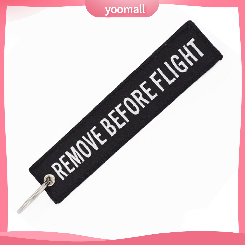 Móc Khóa Thêu Chữ Remove Before Flight Thời Trang