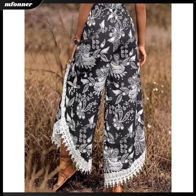 Quần ống rộng Thoáng Khí In Họa Tiết Thời Trang Cho Nữ