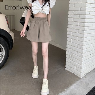 Quần Short Nữ Erroriwear [S-4XL] Đơn Sắc Ống Rộng Ngắn Thường Ngày
