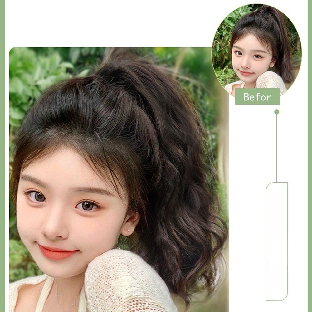 Tóc Giả Đuôi Ngựa Dạng Xoăn Dài 25cm Có Kẹp Dành Cho Nữ
