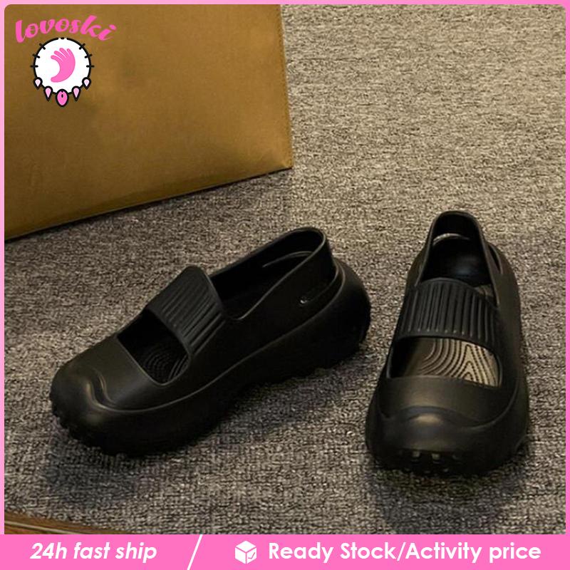 Xăng đan Bít Mũi Đế Dày Siêu Nhẹ Màu Đen Thời Trang Mùa Hè Cho Nữ