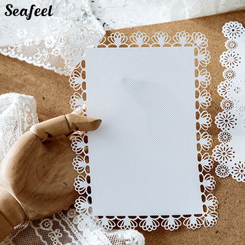 Set 10 Tấm Giấy Lót Sổ Tay Họa Tiết Ren Gọn Nhẹ Dễ Sử Dụng