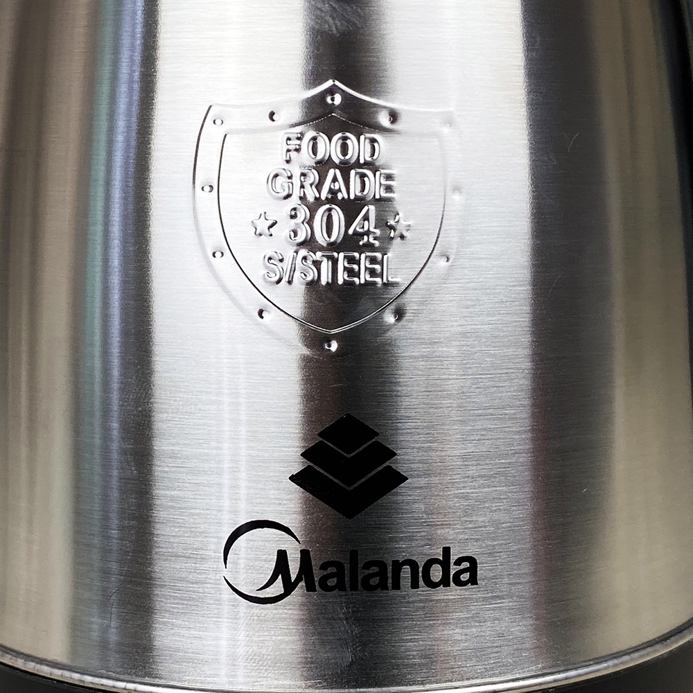Ấm siêu tốc inox Thái Lan MALANDA LK-1318 dung tích 2L, thân ấm inox 304 không hoen rỉ, tự ngắt an toàn khi hết nước