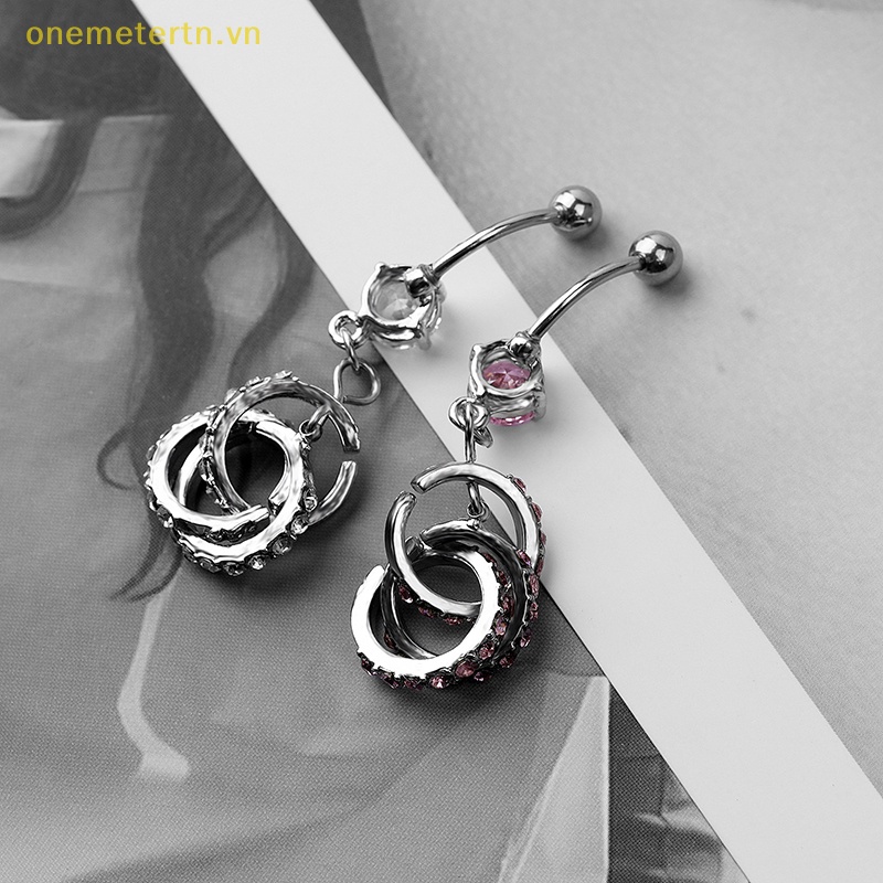 Khuyên Rốn Dáng Tròn Đính Đá Pha Lê Thời Trang Cho Nữ