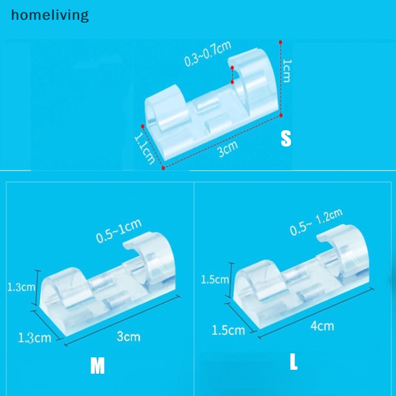 Set 20 Kẹp Nhựa Cố Định Dây Cáp Tự Dính Tiện Lợi