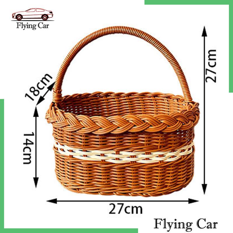 Giỏ Đan Tay Có Tay Cầm Dùng Đựng Trứng / Trái Cây Khi Đi Cắm Trại