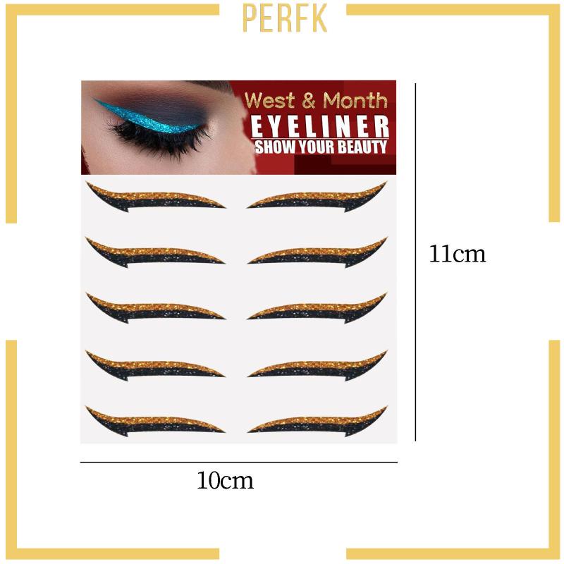 Bộ 5 Cặp Miếng Dán Kẻ Mắt Màu Lấp Lánh Dễ Sử Dụng Dùng Để Trang Điểm Hóa Trang Cho Nữ