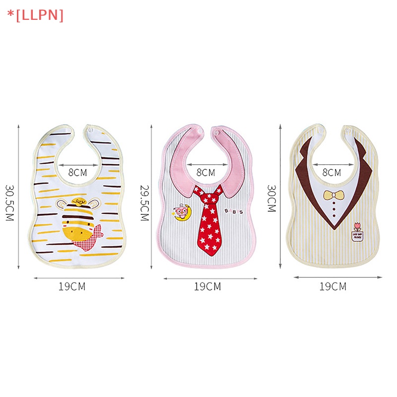 [loyaltysun] Yếm Ăn 3 Lớp Dày Dặn Họa Tiết Hoạt Hình Cho Bé Sơ Sinh