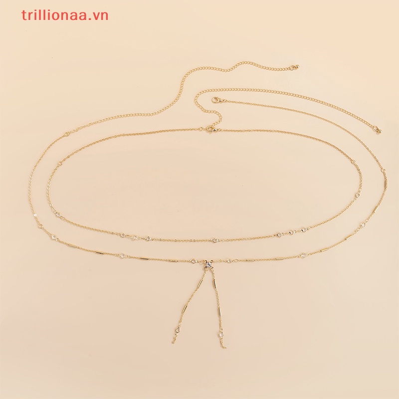 Dây Xích Đeo Hông Đính Hạt Phong Cách Vintage Thời Trang Mùa Hè Cho Nữ Y2K