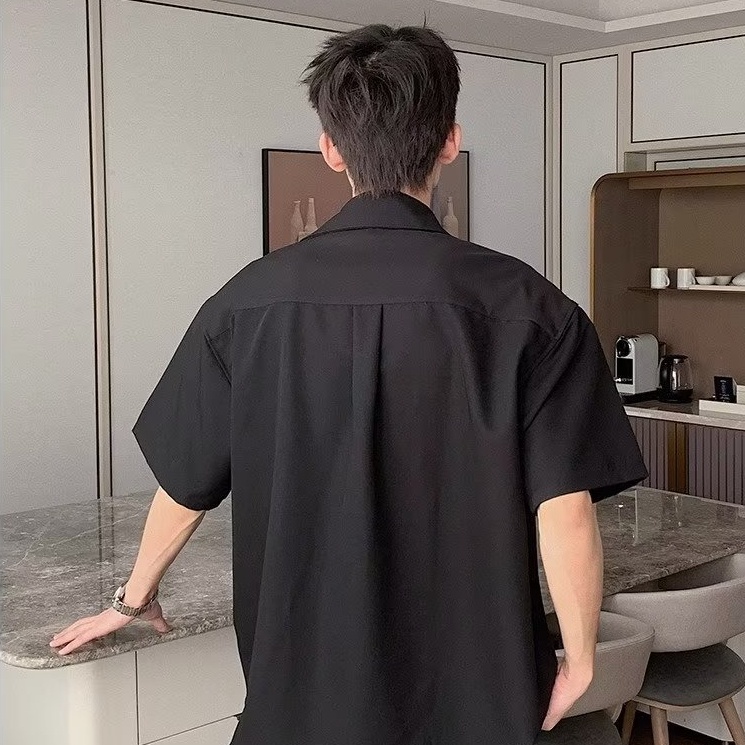 Áo Sơ Mi Tay Ngắn Dáng Rộng Có Đệm Vai Phong Cách Hàn Quốc Thời Trang Mùa Hè Hàng Mới Dành Cho Bạn Sơ Mi Nam Đẹp Mi TrơN Nam