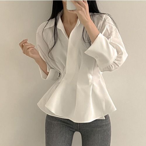 Áo Sơ Mi Nữ Dài Tay Cổ Bẻ Thời Trang Hàn