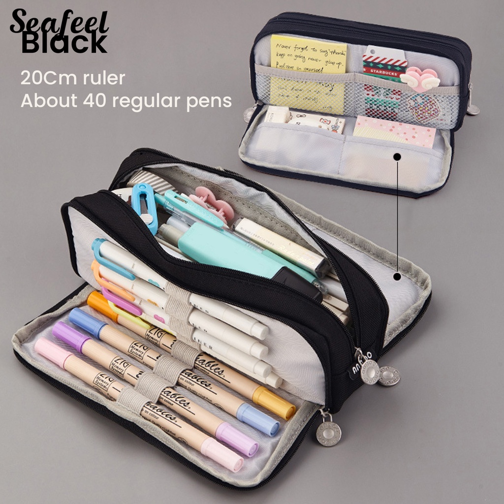 Túi Đựng Bút Màu Trơn Đa Năng Sức Chứa Lớn Tiện Dụng Cho Trường Học