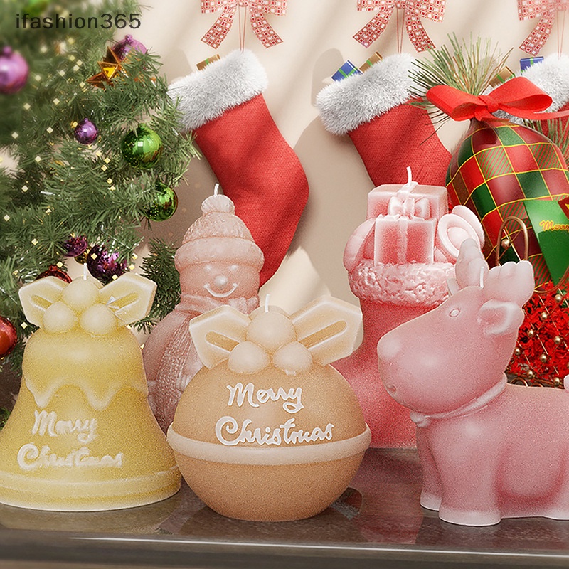 Khuôn Silicon Làm Xà Phòng Hình Người Tuyết / Nai Sừng Tấm DIY Thời Trang ifashion365