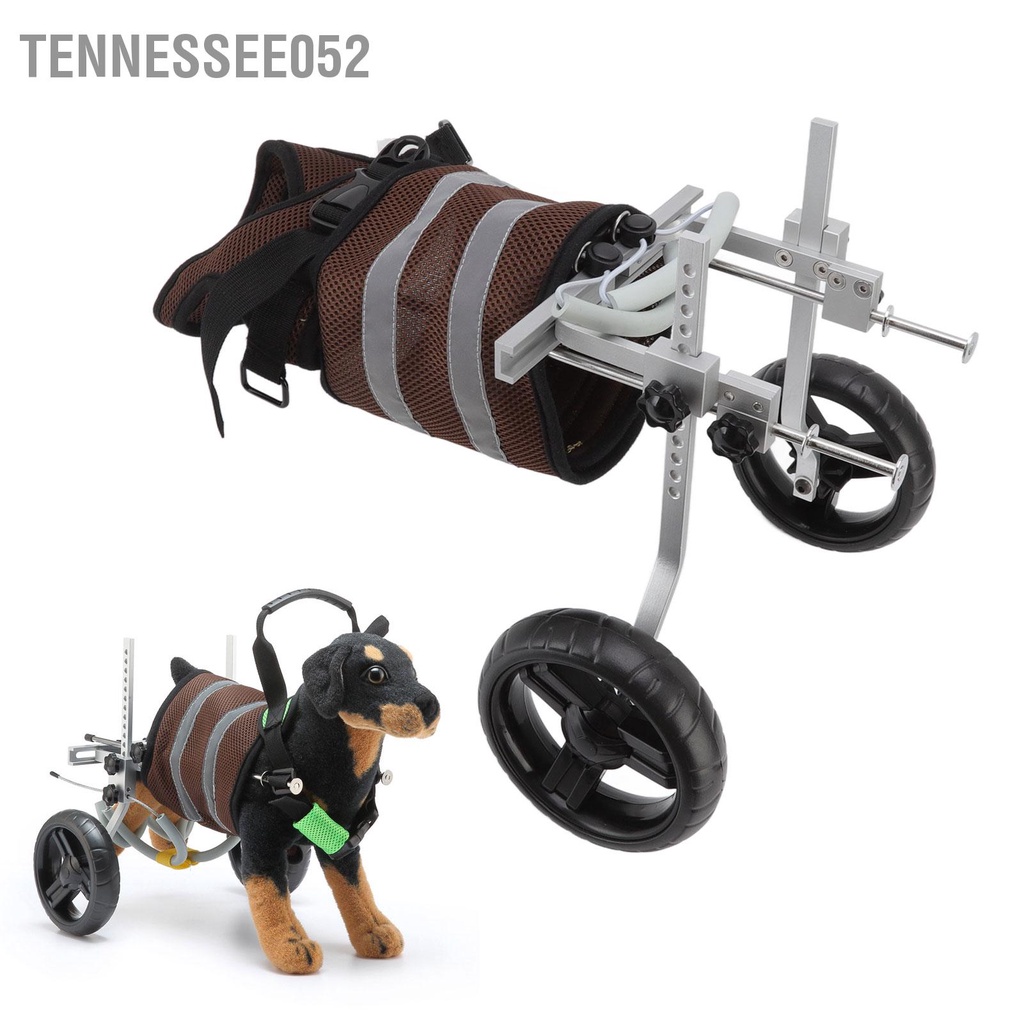 Xe lăn Cho Chó liệt hai chân sau 2 Bánh có đai yếm lưới thoáng khí Phản Quang