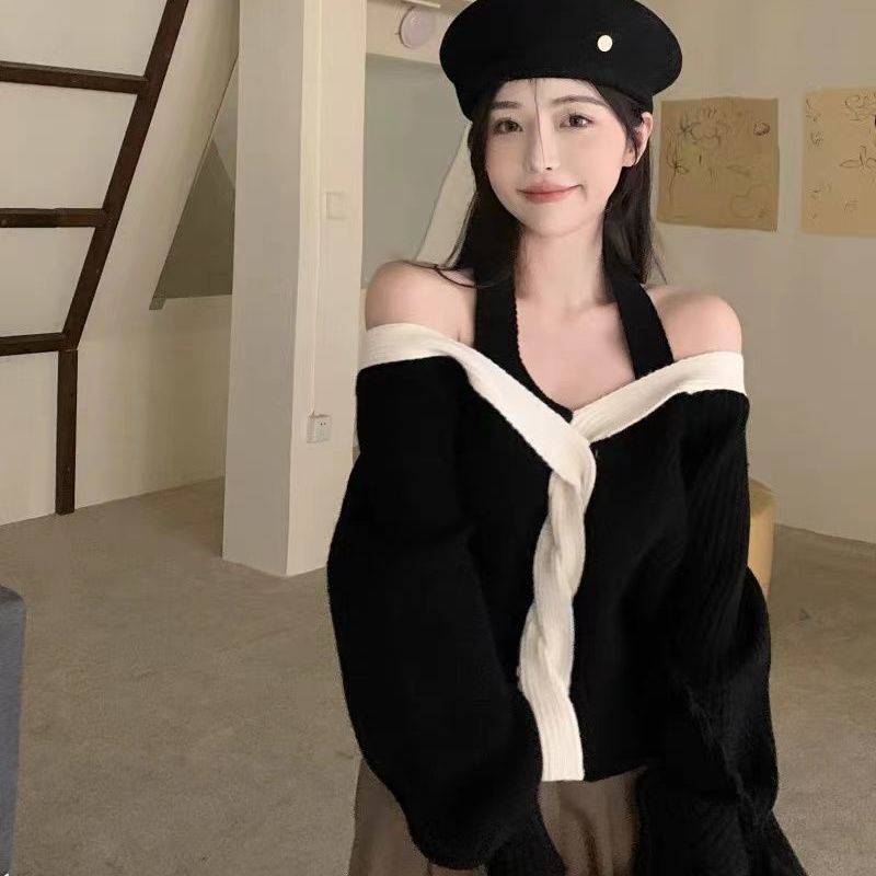 Áo Khoác Cardigan Dệt Kim Cổ Chữ V Thiết Kế Mới Đơn Giản Thời Trang Dành Cho Nữ