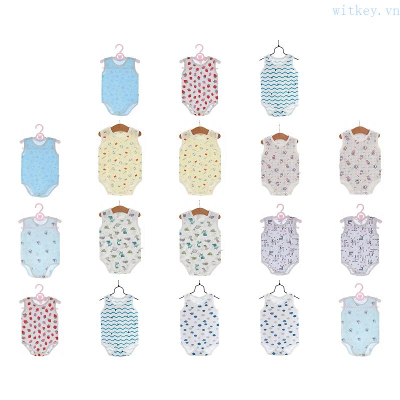 Bộ Áo Liền Quần Không Tay In Hoạt Hình Dành Cho Bé Trai Gái