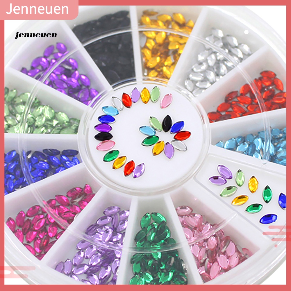 Hộp Phụ Kiện Trang Trí Móng Nghệ Thuật Hình Oval 3D Nhiều Màu Sắc