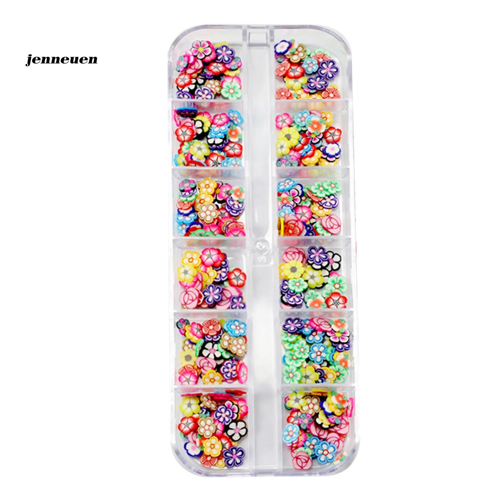 1 Hộp Phụ Kiện Trang Trí Móng Tay Nghệ Thuật 3D 7 Kiểu Màu Sắc Tươi Sáng Dễ Phối Đồ