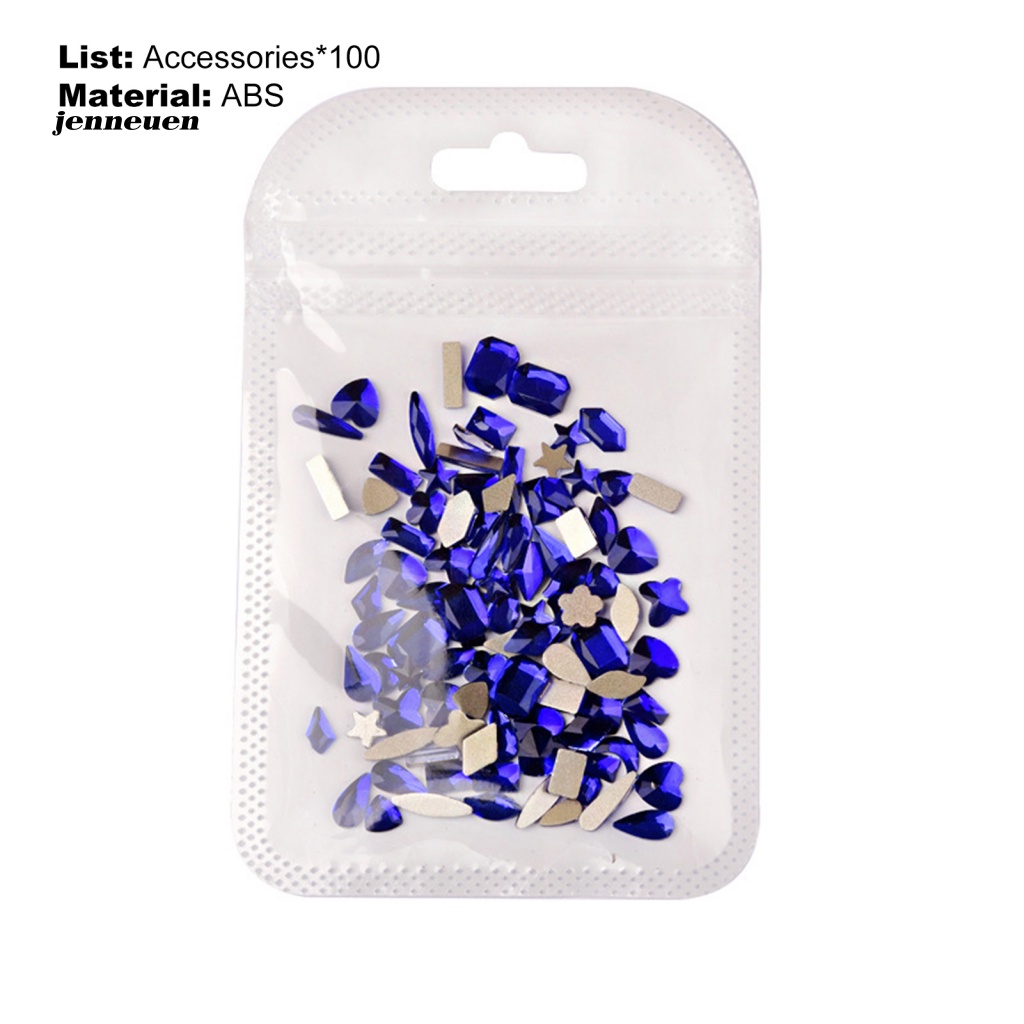 Set 100 Viên Đá 3D Màu Xanh Dương Dùng Trang Trí Móng Tay Nghệ Thuật DIY