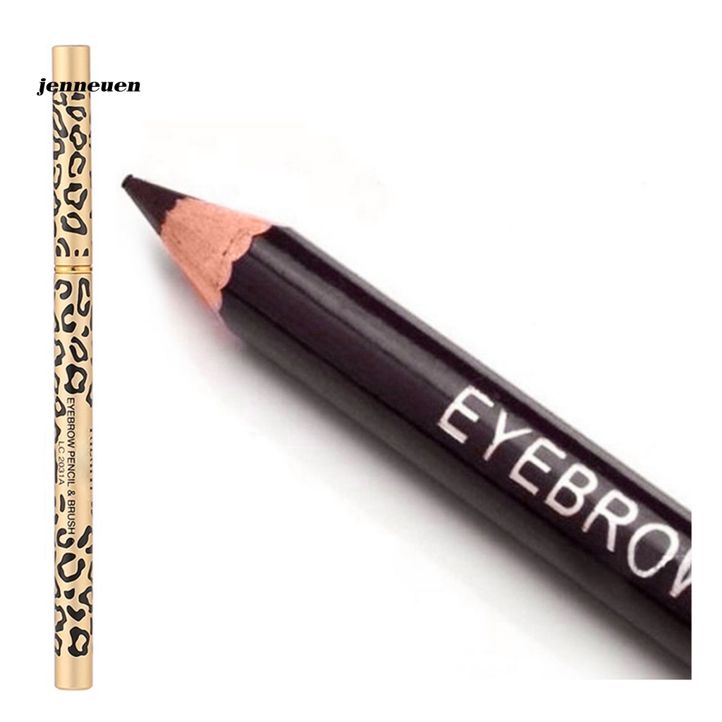 Bút Chì Kẻ Lông Mày JEN JEN Hai Đầu Chống Thấm Nước In Họa Tiết Da Báo