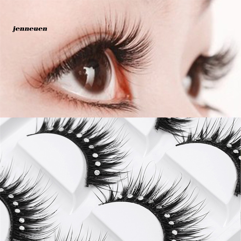 Lông Mi Giả Dày Và Dài Tự Nhiên Đính Đá Lấp Lánh