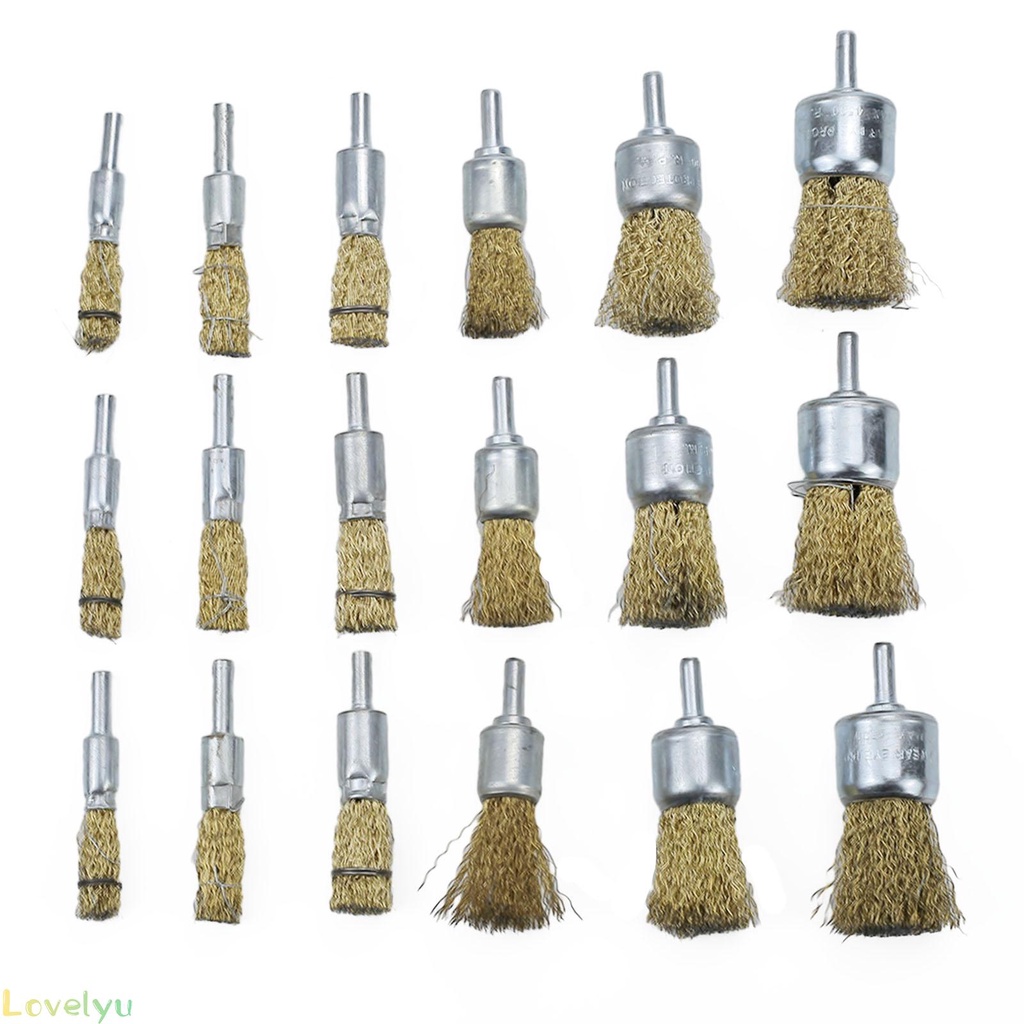 ⭐24H SHIPING ⭐6mm Shank Copper Plating Stainless Steel Wire Wheel Brushes Grinder Rotary Tool
