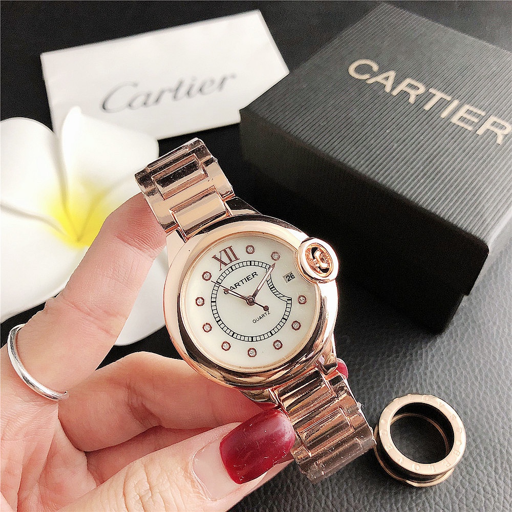 Đồng Hồ Quartz Nữ Hiển Thị Ngày Dây Thép Thời Trang