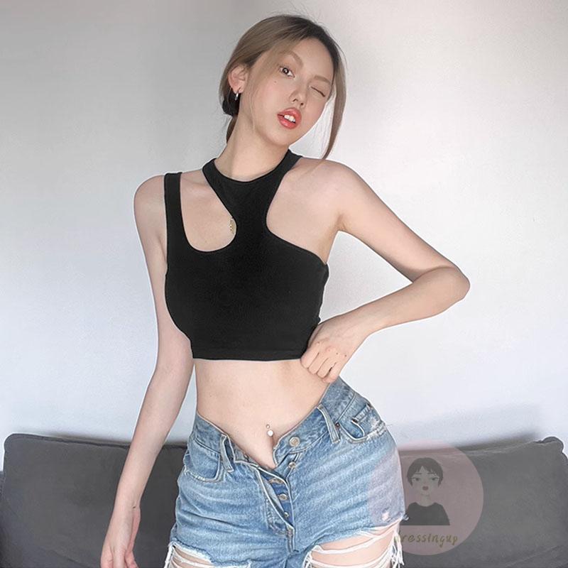 Áo Tank Top Không Tay Vạt Không Đối Xứng Thời Trang Mùa Hè