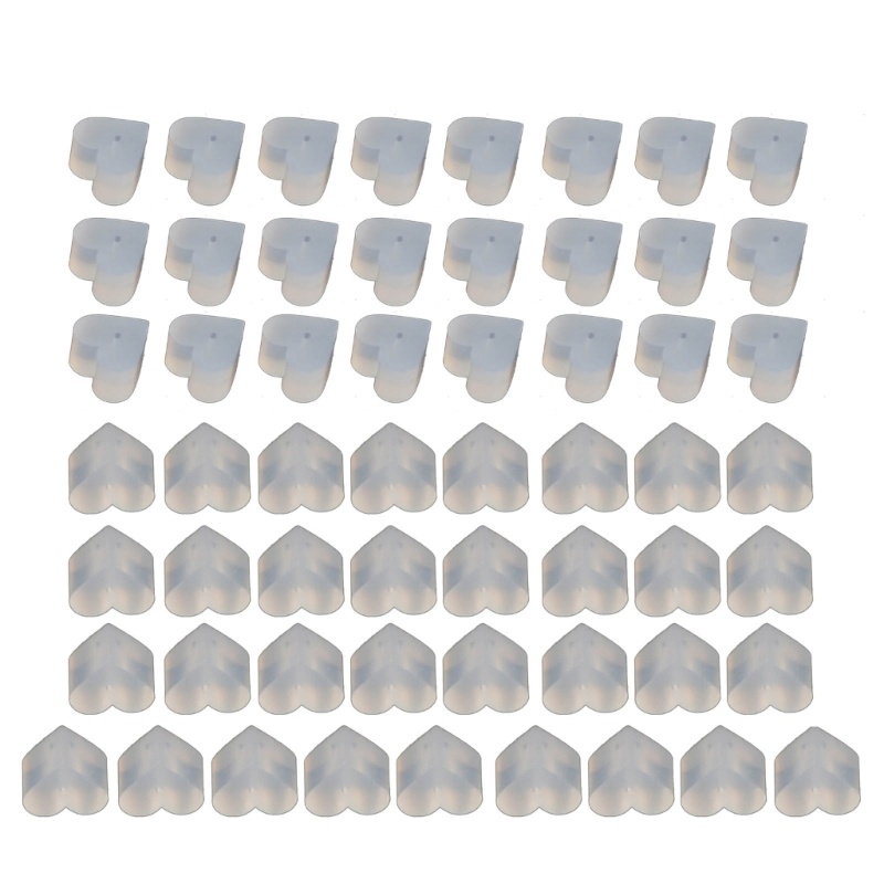 Set 50 Nút Chặn Bông Tai Bằng Silicon Hình Ngôi Sao / Trái Tim