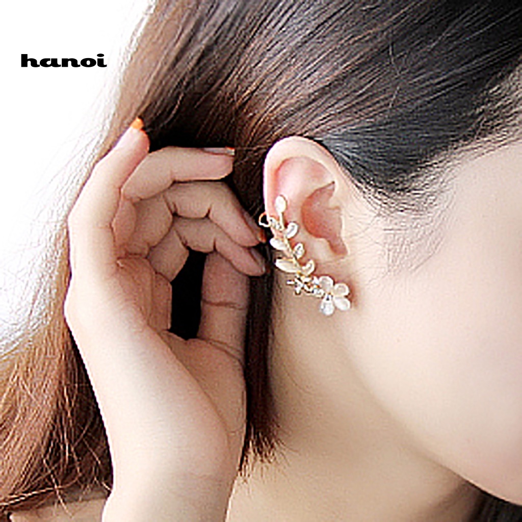 1 Đôi Bông Tai Đeo Vành Tai Đính Đá Thời Trang Cho Nữ
