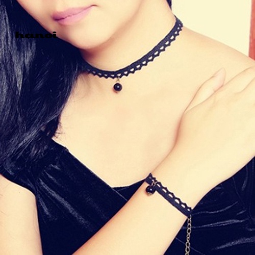 Vòng Cổ Choker Ren Co Giãn Màu Đen Ngọt Ngào Phong Cách Boho Cổ Điển Thập Niên 80S 90S