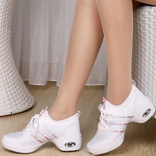 Giày khiêu vũ đế mềm gót vừa phối lưới thoáng khí thời trang xuân hè dành cho nữ