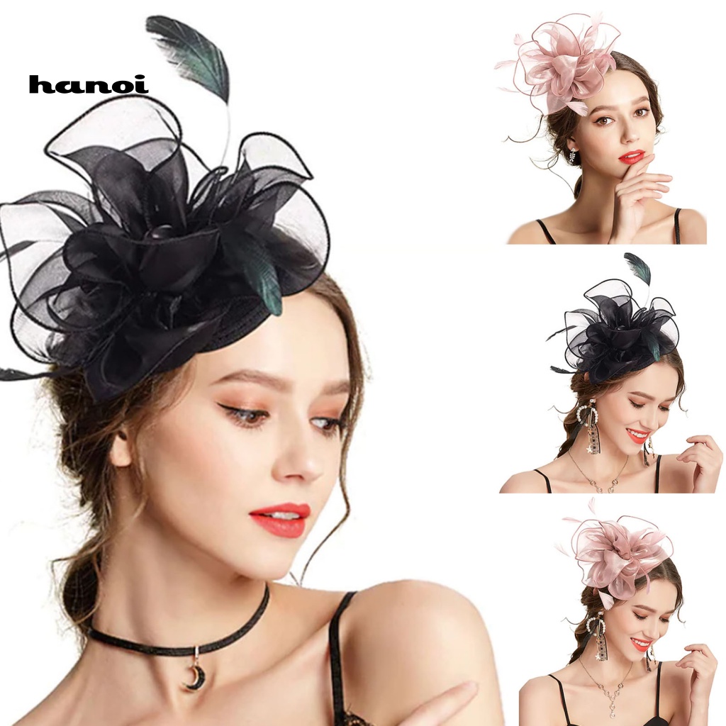 Kẹp Tóc Hình Lông Vũ Siêu Nhẹ Không Phai Màu Phong Cách Retro Dành Cho Cô Dâu