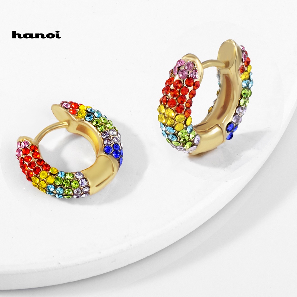 1 Khuyên Tai Đính Đá Nhiều Màu Thời Trang Nữ
