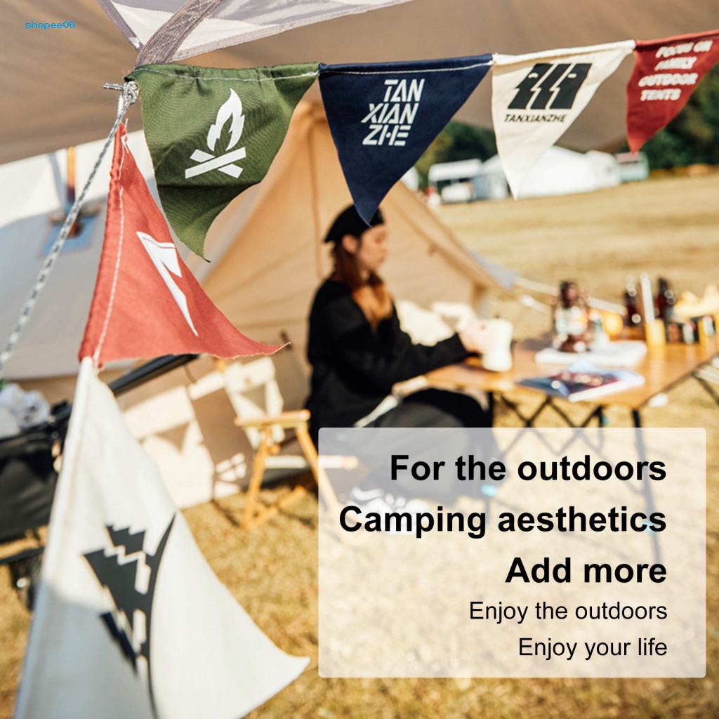 Cờ Tam Giác Màu Sắc Tươi Sáng Chống Thấm Nước Dùng Trang Trí Lều Cắm Trại