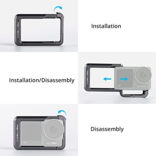 PGYTECH Video Vlogging Camera Frame Cage For DJI Osmo Action 3/4 Camera With 1/4 Thread Hole