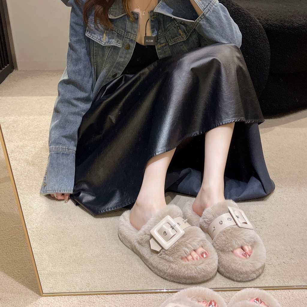 HHH Dép Lông Đế Dày 2023NEW mùa hè dép quai hậu Xinh Xắn
