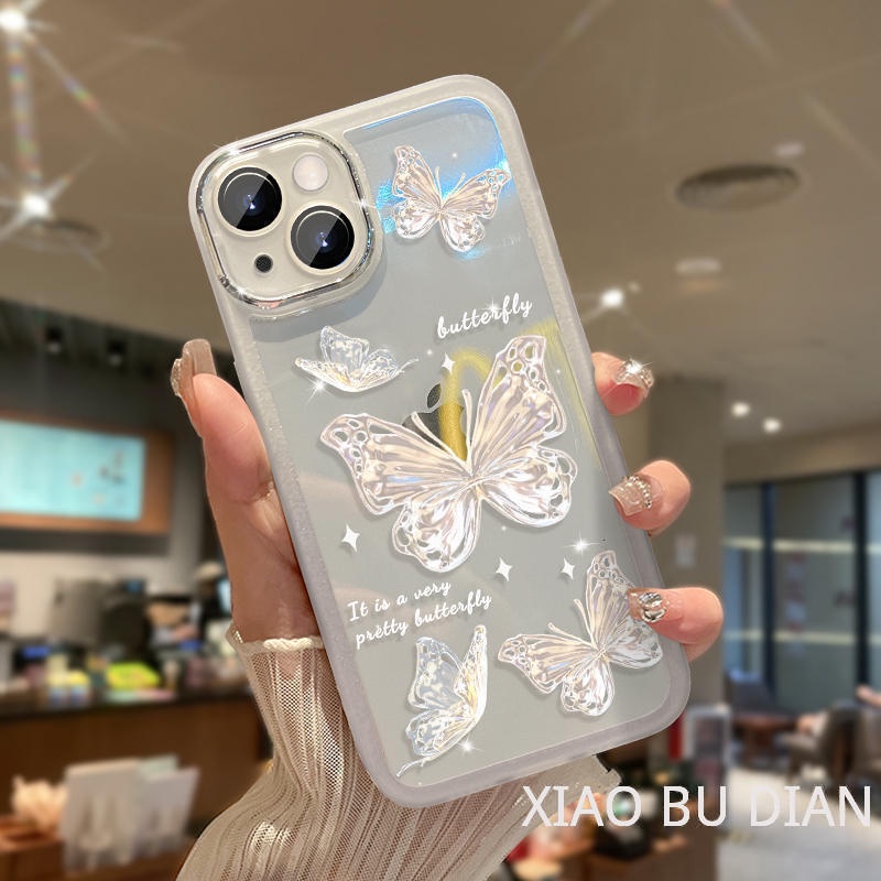 Ốp lưng Samsung A13 5G A04S Ốp Điện Thoại Lens Protection Film Soft Transparent Butterfly Pattern Gradient Color Trường hợp điện thoại Samsung A13 5G A04S Shock Protection Case